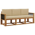 Outdoor-Sofagarnitur mit Kissen 3 pcs Natur