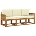 Outdoor-Sofagarnitur 3 pcs Natur und Creme Polyester