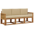 Outdoor-Sofagarnitur 3 pcs Natur und Beige Polyester