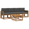 Outdoor-Sofagarnitur mit Kissen 4 pcs Natur und Anthrazit