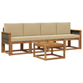Outdoor-Sofagarnitur mit Kissen 4 pcs Natur