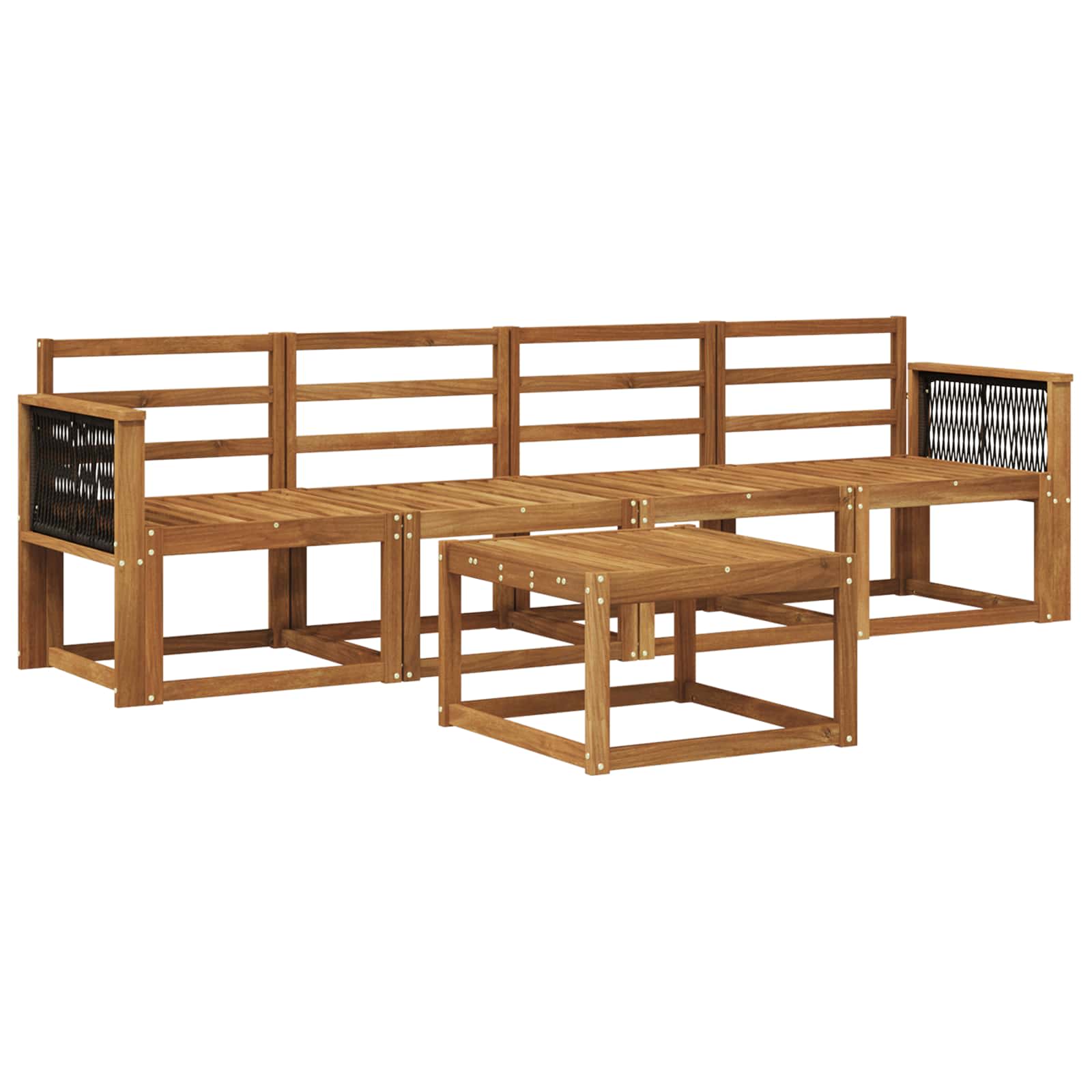 Outdoor-Sofagarnitur 4 pcs Natur Massivholz Akazie
