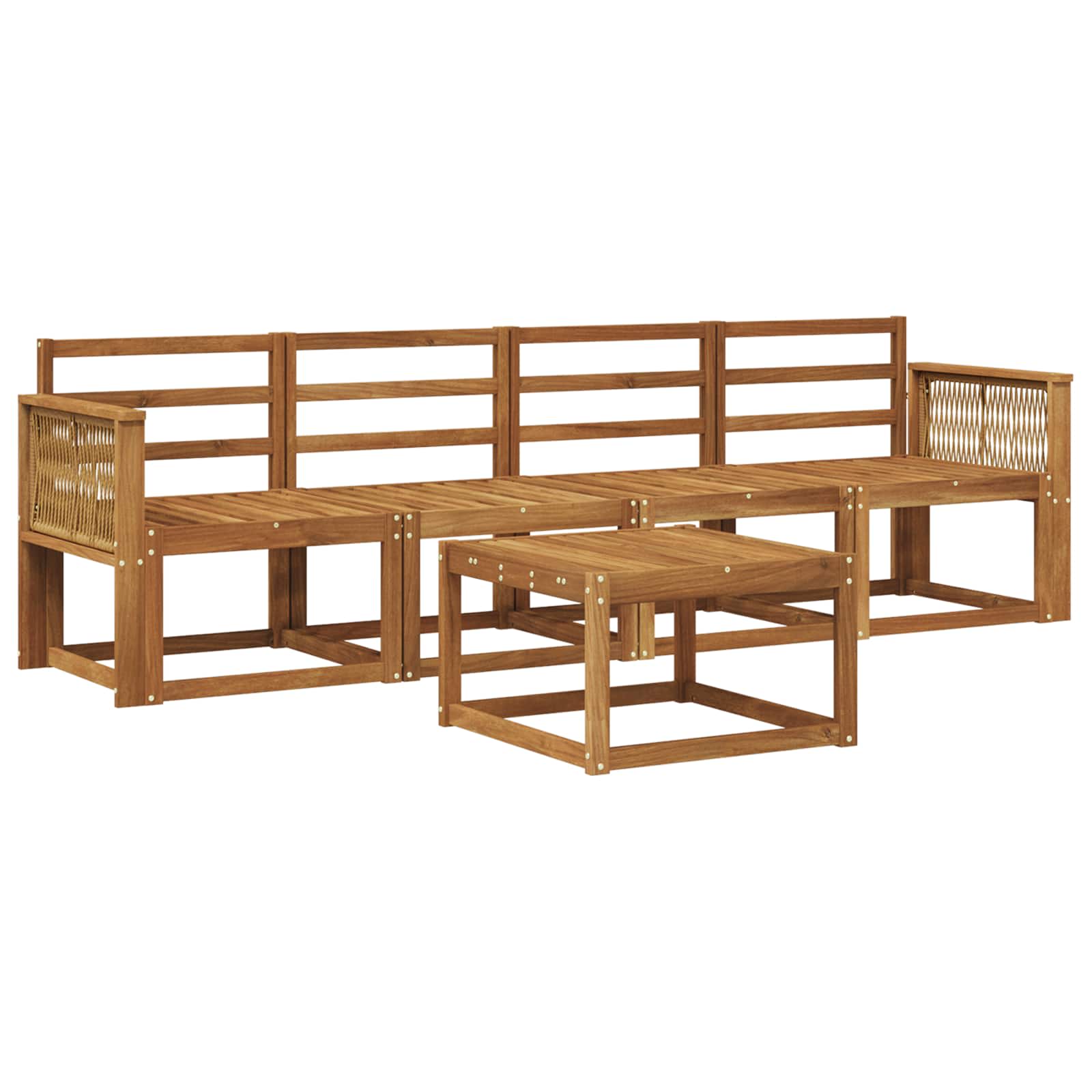 Outdoor-Sofagarnitur 5 pcs Natur Massivholz Akazie