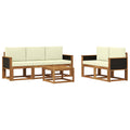 Outdoor-Sofagarnitur mit Kissen 6 pcs Natur und Creme