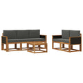 Outdoor-Sofagarnitur mit Kissen 6 pcs Natur und Anthrazit