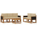 Outdoor-Sofagarnitur mit Kissen 6 pcs Natur