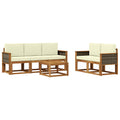 Outdoor-Sofagarnitur mit Kissen 6 pcs Natur und Creme