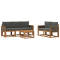 Outdoor-Sofagarnitur mit Kissen 6 pcs Natur und Anthrazit