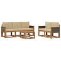 Outdoor-Sofagarnitur mit Kissen 6 pcs Natur