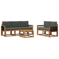 Outdoor-Sofagarnitur mit Kissen 6 pcs Natur und Anthrazit