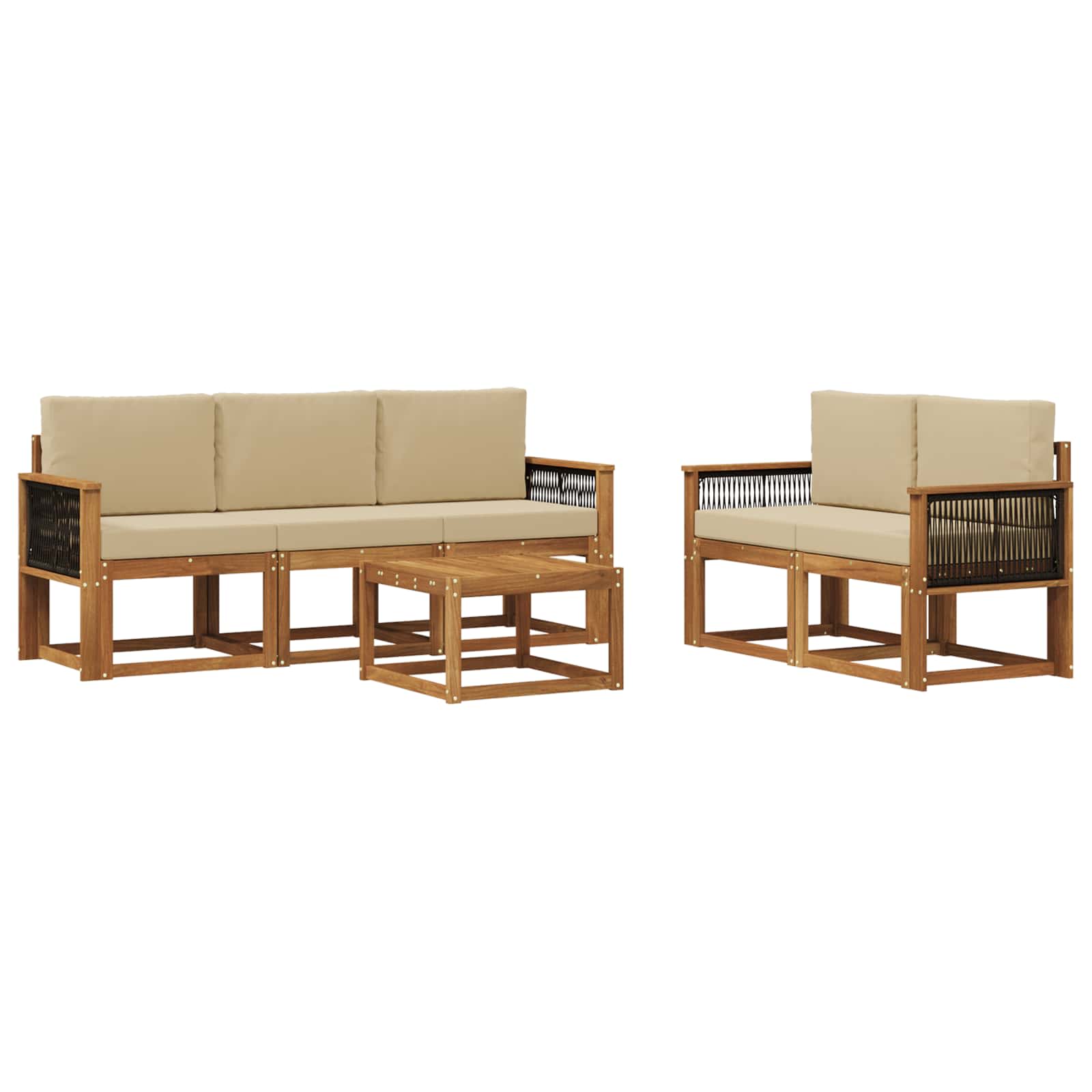 Outdoor-Sofagarnitur mit Kissen 6 pcs