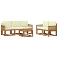 Outdoor-Sofagarnitur 6 pcs Natur und Creme Polyester