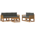 Outdoor-Sofagarnitur 6 pcs Natur und Anthrazit Polyester