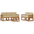 Outdoor-Sofagarnitur 6 pcs Natur und Beige Polyester
