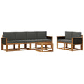 Outdoor-Sofagarnitur mit Kissen 6 pcs Natur und Anthrazit