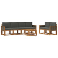 Outdoor-Sofagarnitur mit Kissen 6 pcs Natur und Anthrazit