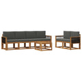Outdoor-Sofagarnitur mit Kissen 6 pcs Natur und Anthrazit