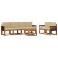 Outdoor-Sofagarnitur mit Kissen 6 pcs Natur