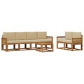 Outdoor-Sofagarnitur 7 pcs Natur und Beige Polyester