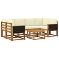 Outdoor-Sofagarnitur mit Kissen 5 pcs Natur und Creme