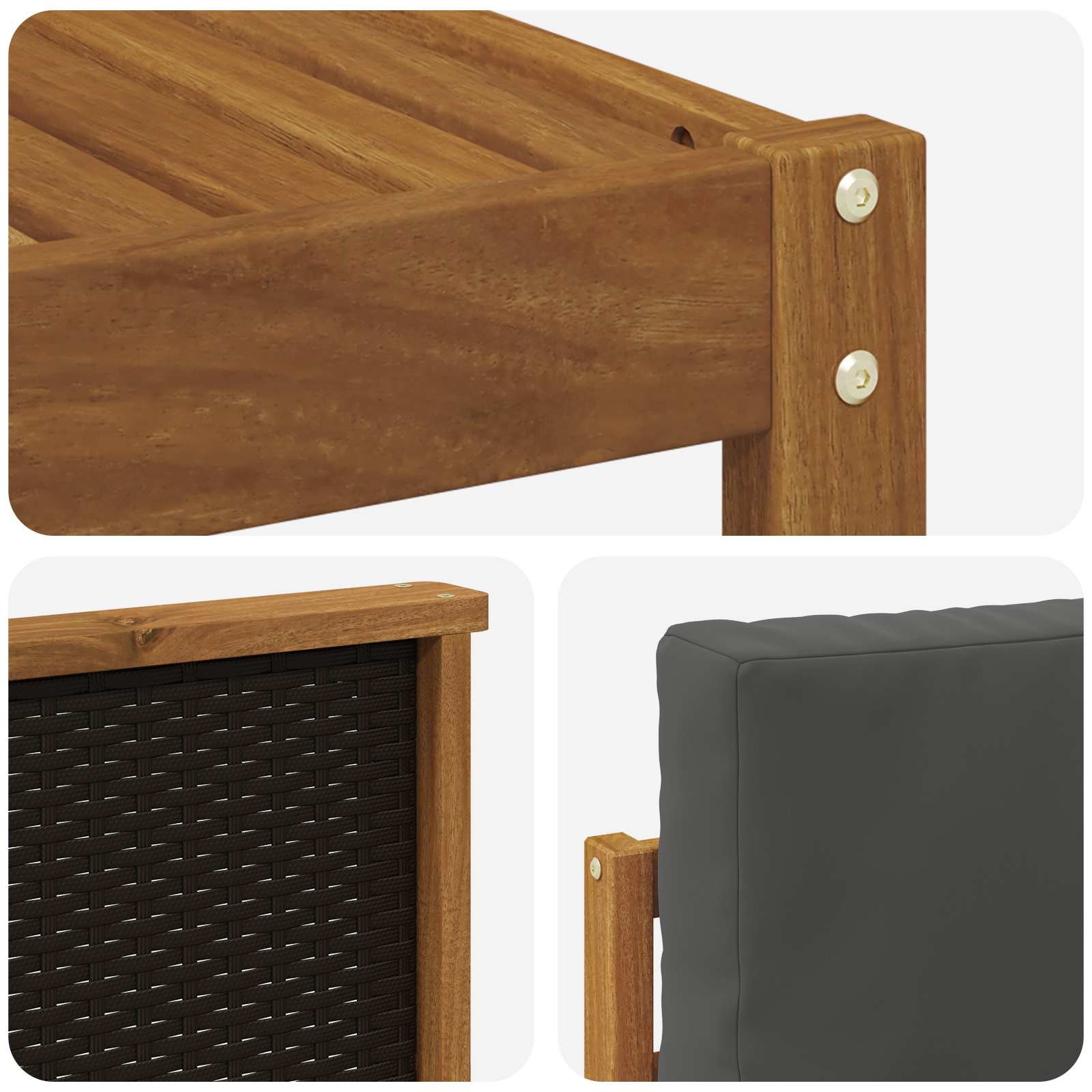 Outdoor-Sofagarnitur mit Kissen 5 pcs Natur und Anthrazit