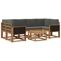 Outdoor-Sofagarnitur mit Kissen 5 pcs Natur und Anthrazit