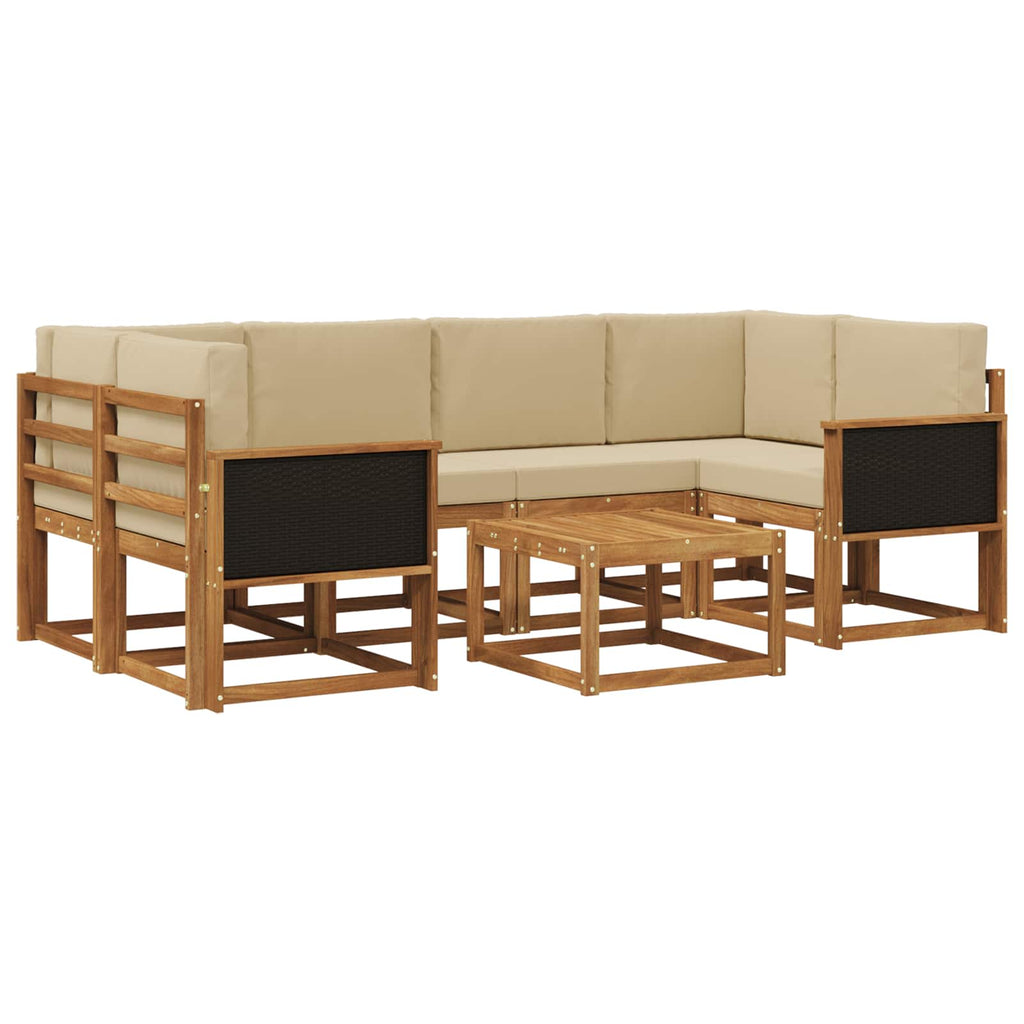 Outdoor-Sofagarnitur mit Kissen 5 pcs Natur