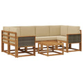 Outdoor-Sofagarnitur mit Kissen 5 pcs Natur