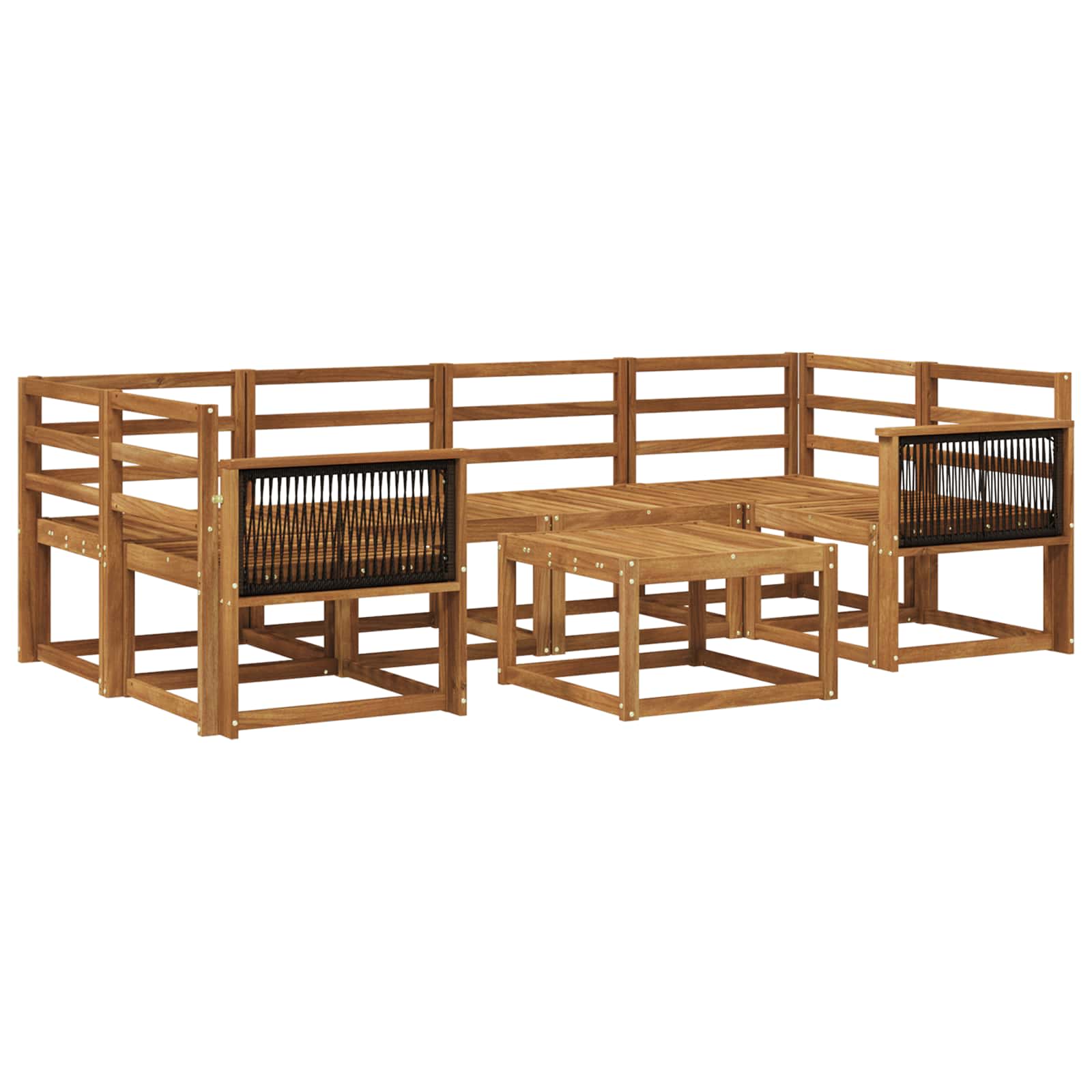 Outdoor-Sofagarnitur 5 pcs Natur Massivholz Akazie