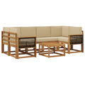 Outdoor-Sofagarnitur mit Kissen 5 pcs Natur
