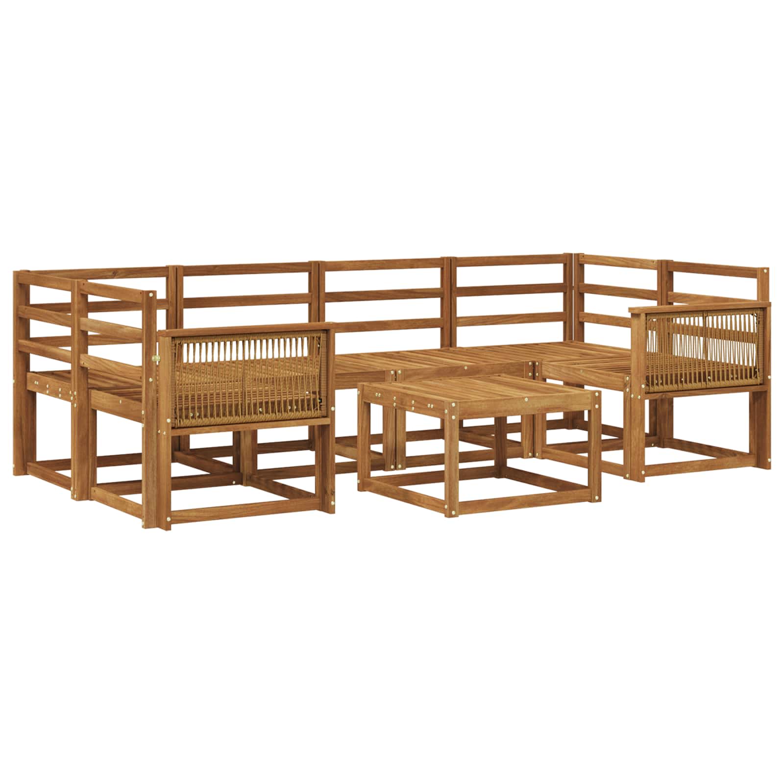 Outdoor-Sofagarnitur 7 pcs Natur Massivholz Akazie