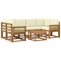 Outdoor-Sofagarnitur 7 pcs Natur und Creme Polyester