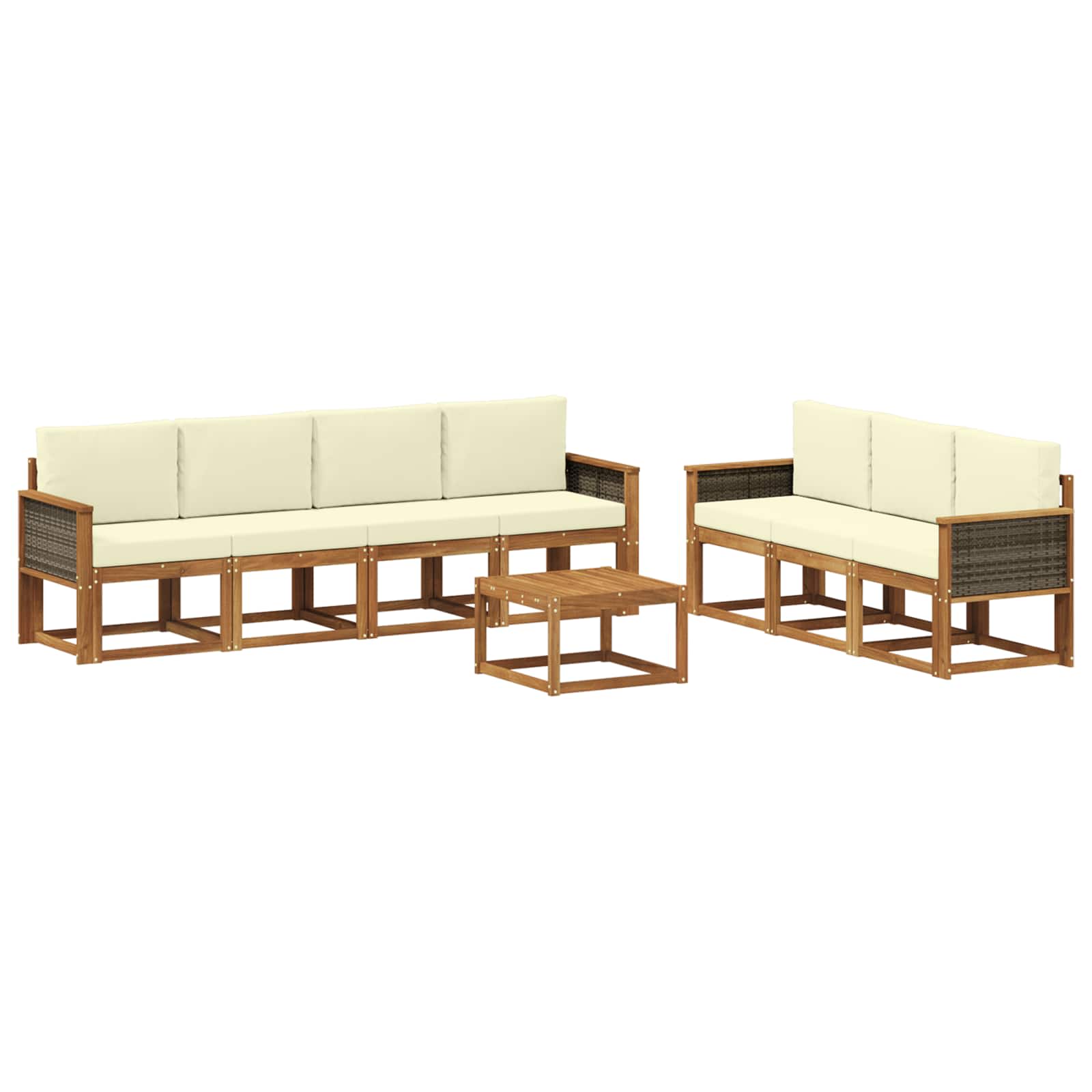Outdoor-Sofagarnitur mit Kissen 7 pcs