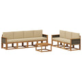 Outdoor-Sofagarnitur mit Kissen 7 pcs Natur