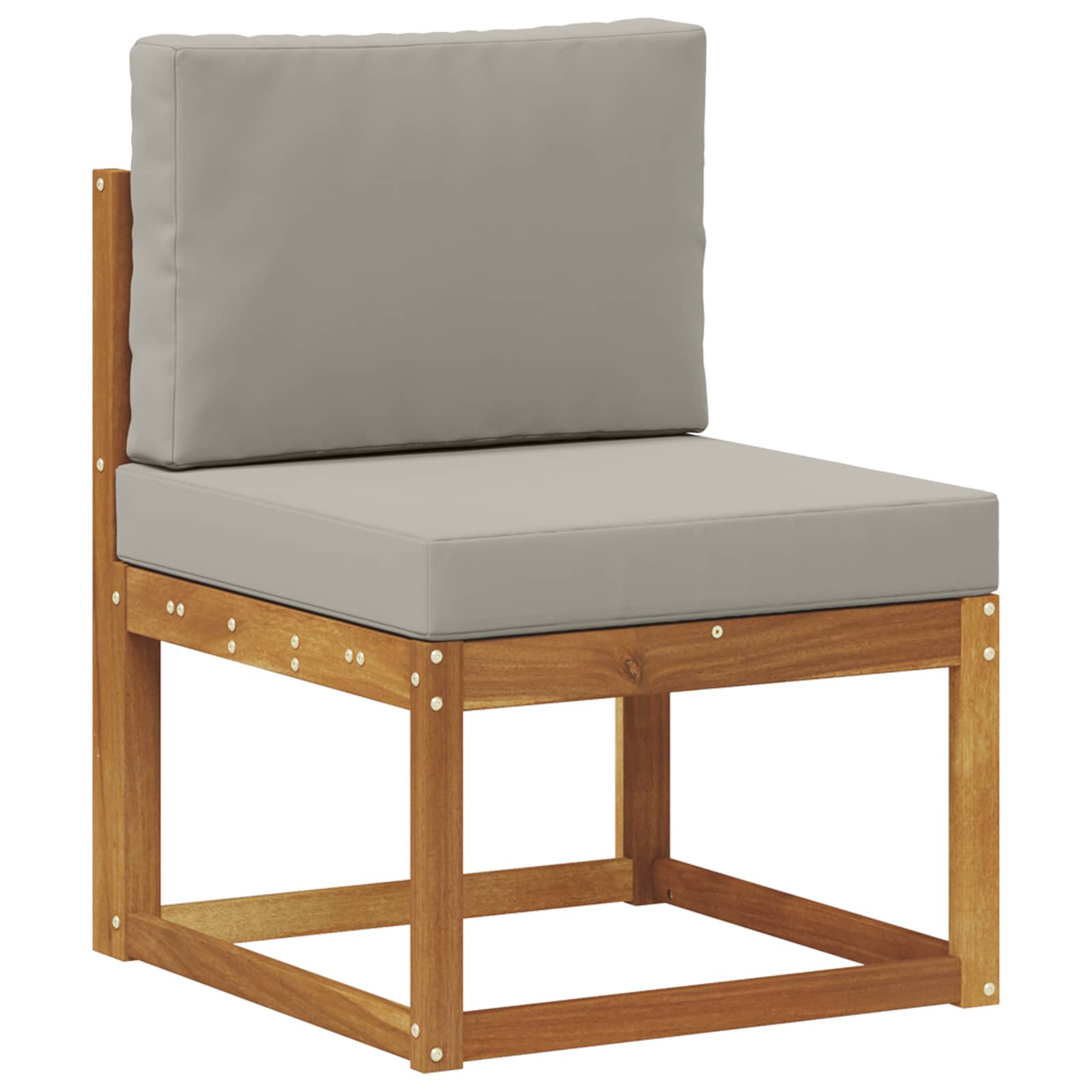 Outdoor-Sofagarnitur 8 pcs Natürlich und Hellgrau Polyester