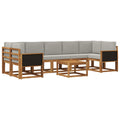 Outdoor-Sofagarnitur mit Kissen 6 pcs Natürlich und Hellgrau