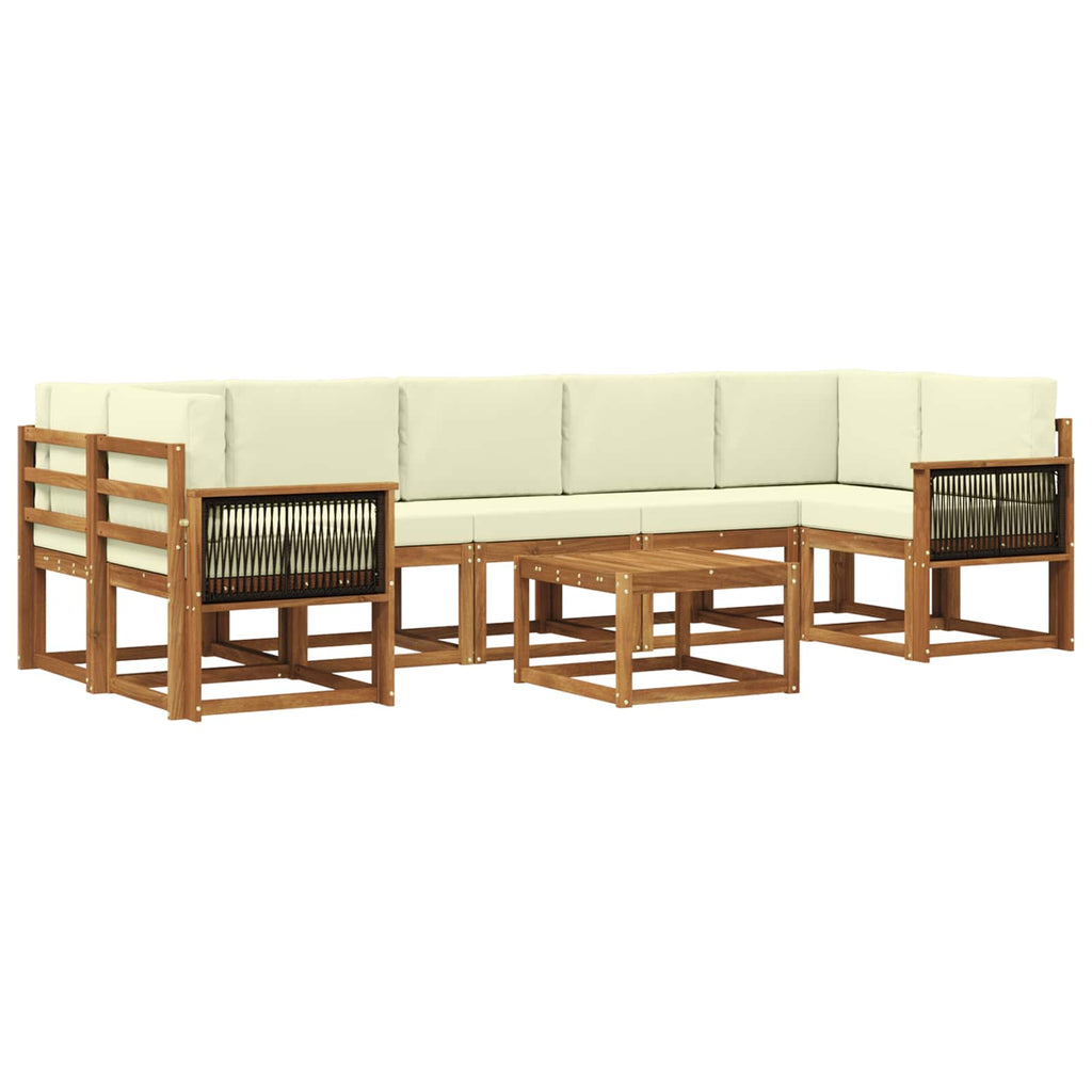 Outdoor-Sofagarnitur mit Kissen 6 pcs Natur und Creme