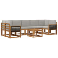 Outdoor-Sofagarnitur mit Kissen 6 pcs Natürlich und Hellgrau