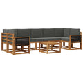 Outdoor-Sofagarnitur mit Kissen 6 pcs Natur und Anthrazit