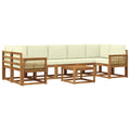 Outdoor-Sofagarnitur 8 pcs Natur und Creme Polyester