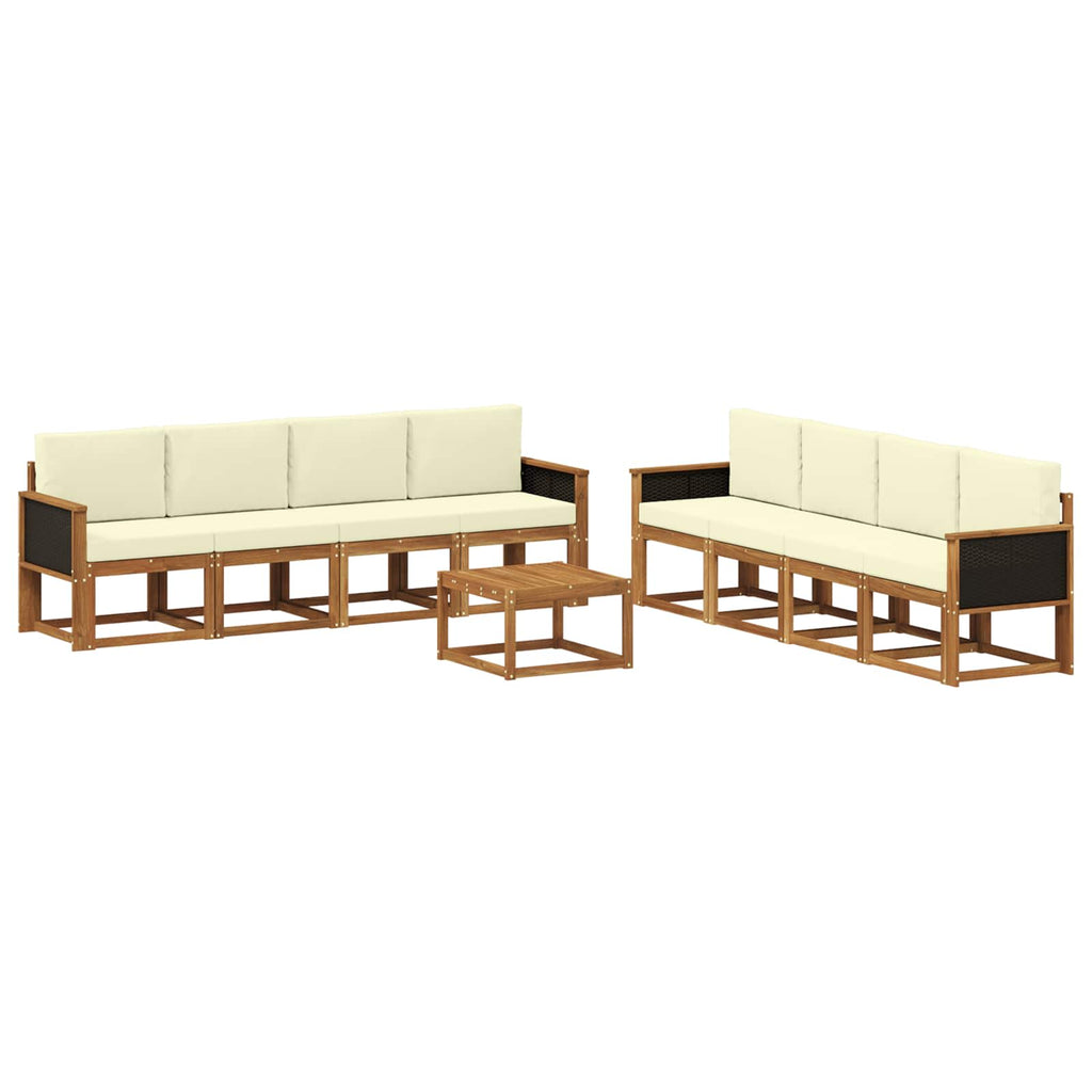 Outdoor-Sofagarnitur mit Kissen 7 pcs Natur und Creme
