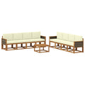 Outdoor-Sofagarnitur mit Kissen 7 pcs Natur und Creme