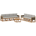 Outdoor-Sofagarnitur mit Kissen 7 pcs Natürlich und Hellgrau