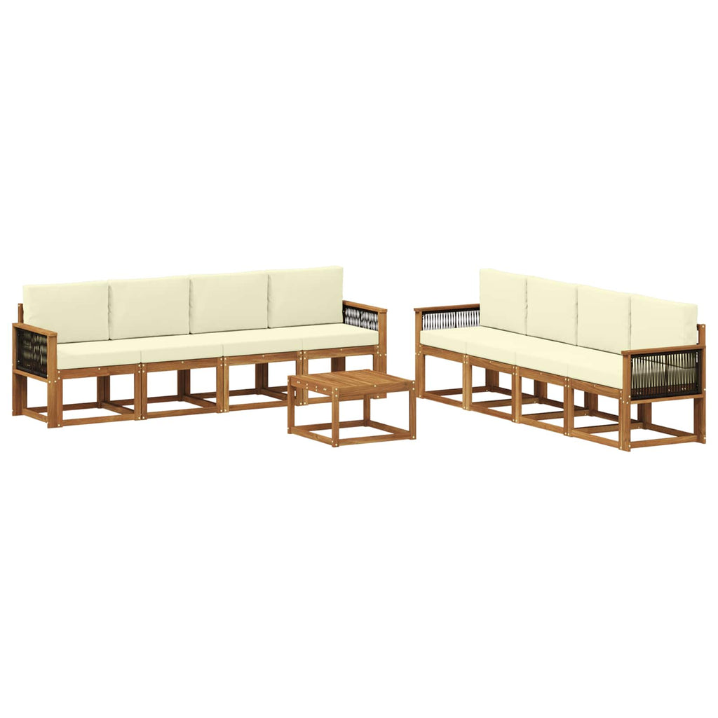 Outdoor-Sofagarnitur mit Kissen 7 pcs Natur und Creme