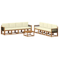 Outdoor-Sofagarnitur mit Kissen 7 pcs Natur und Creme