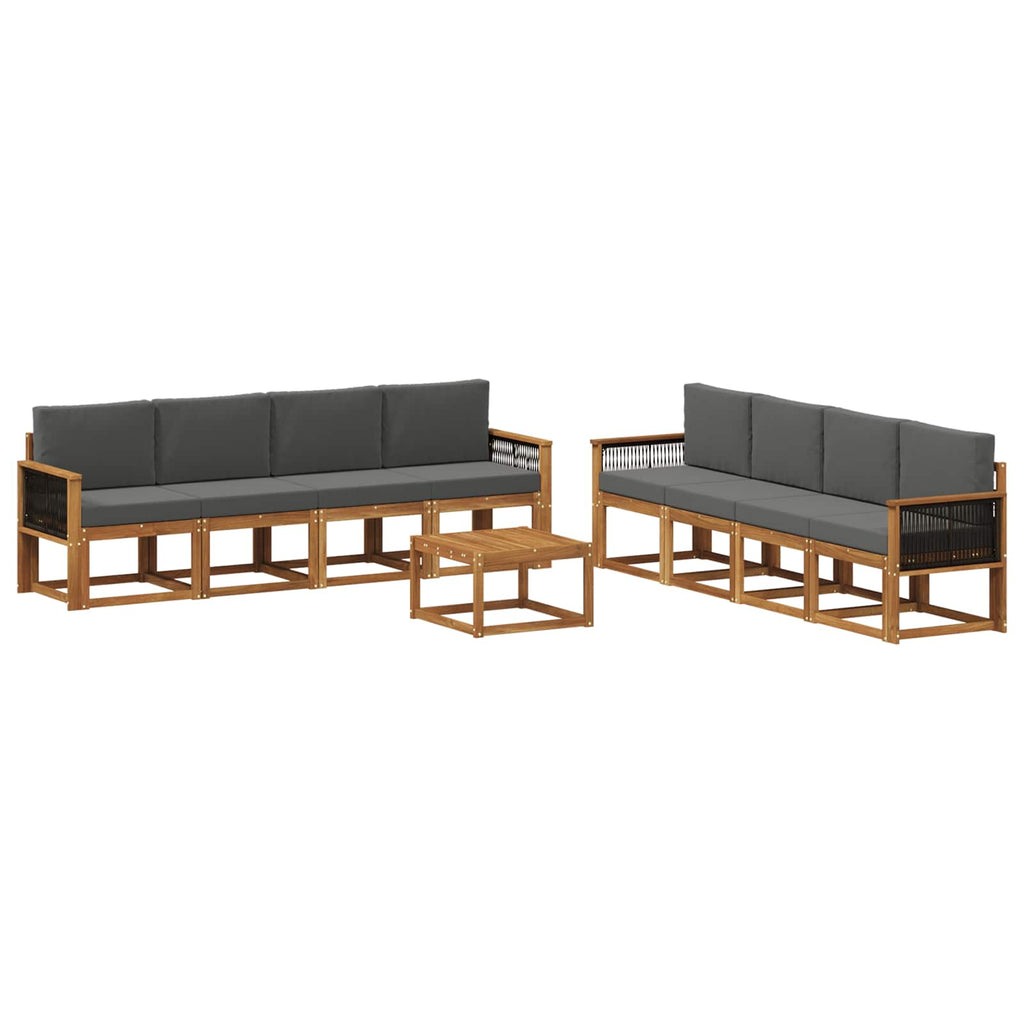 Outdoor-Sofagarnitur mit Kissen 7 pcs Natur und Anthrazit