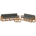 Outdoor-Sofagarnitur 9 pcs Natur und Anthrazit Polyester