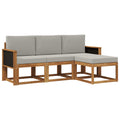 Outdoor-Sofagarnitur mit Kissen 4 pcs Natürlich und Hellgrau
