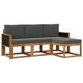 Outdoor-Sofagarnitur mit Kissen 4 pcs Natur und Anthrazit