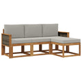 Outdoor-Sofagarnitur mit Kissen 4 pcs Natürlich und Hellgrau